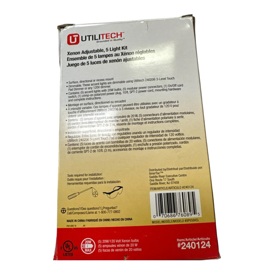 Utilitech Xenon Adjustable 5 Light Kit 20-Watt/120 Volt Xenon Bulbs 240124 New - Image 3 of 4