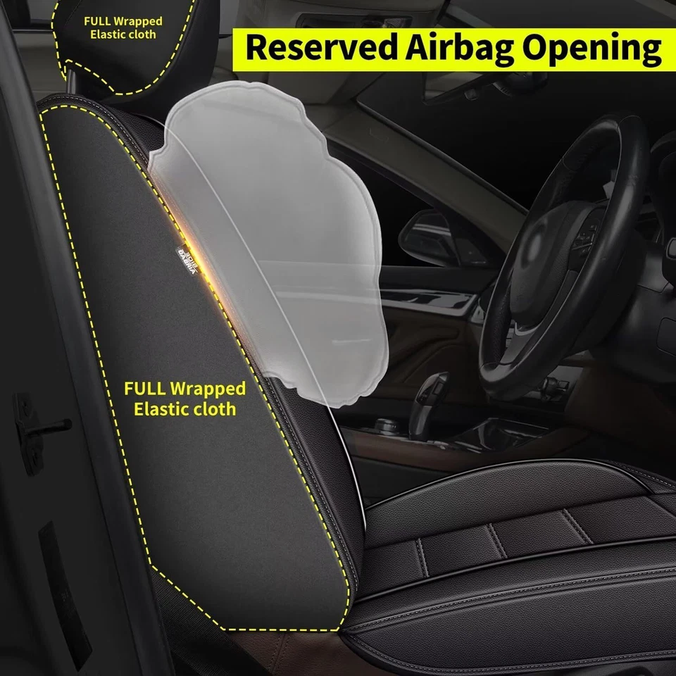 Waterproof Front Row PU Leather 2-Sit Car Seat Covers For Ford Ranger 2007-2024 Foto 4 de 4