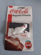 Vintage Coca-Cola Magnet (1996) Polar Bear Skiing No. 51491 New