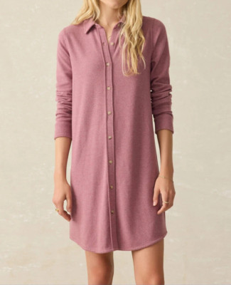 NWT Women Faherty Legend Sweater Dress Rose Twill #WDC0009-RTL