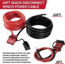 7 Ft 24 Ft Quick Disconnect Winch Power Cable 4 Gauge 4 Awg Copper Wiring New
