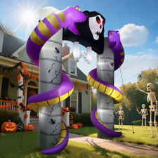 10FT Halloween Inflatable Ghost Archway with LED Lights Outdoor Yard Decor