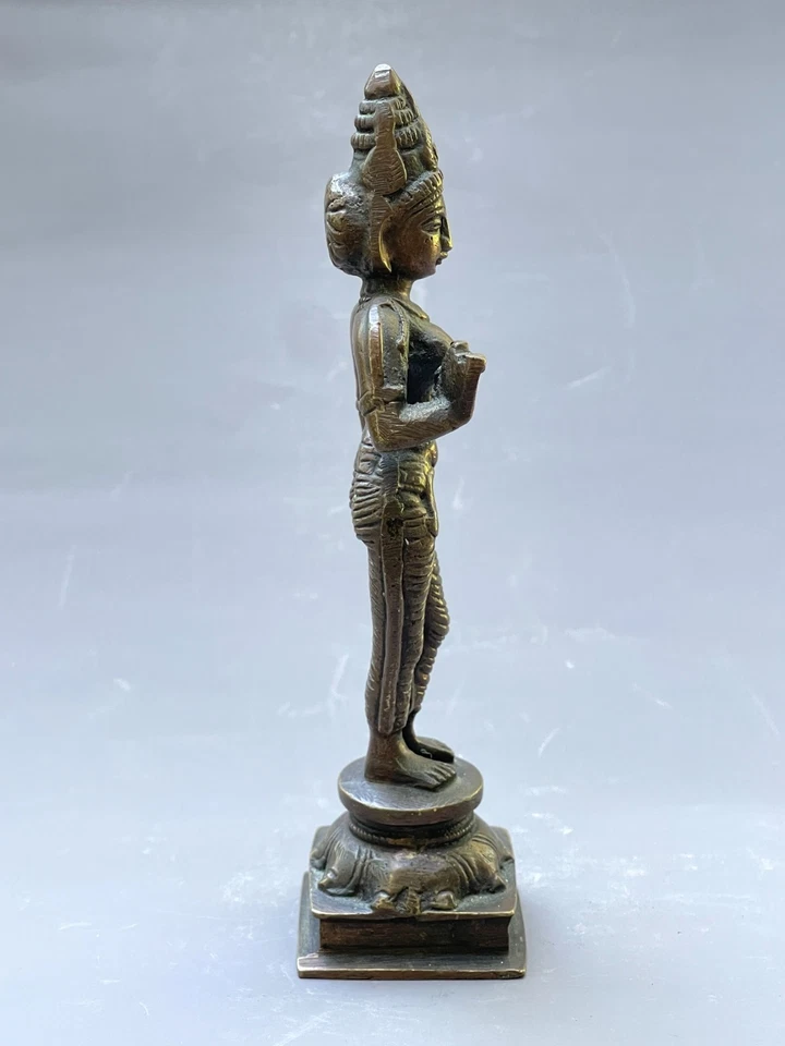 "Figura devocional del renacimiento de Tamil Nadu Chola Parvati de bronce del sur de la India, 4,5""" Foto 2 de 4