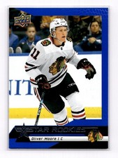2025-26 Upper Deck Star Rookies #19 Oliver Moore Chicago Blackhawks Blue Insert