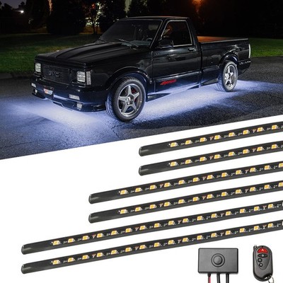 LEDGlow White Slimline LED Truck Underglow Neon Accent Lights Underbody Kit