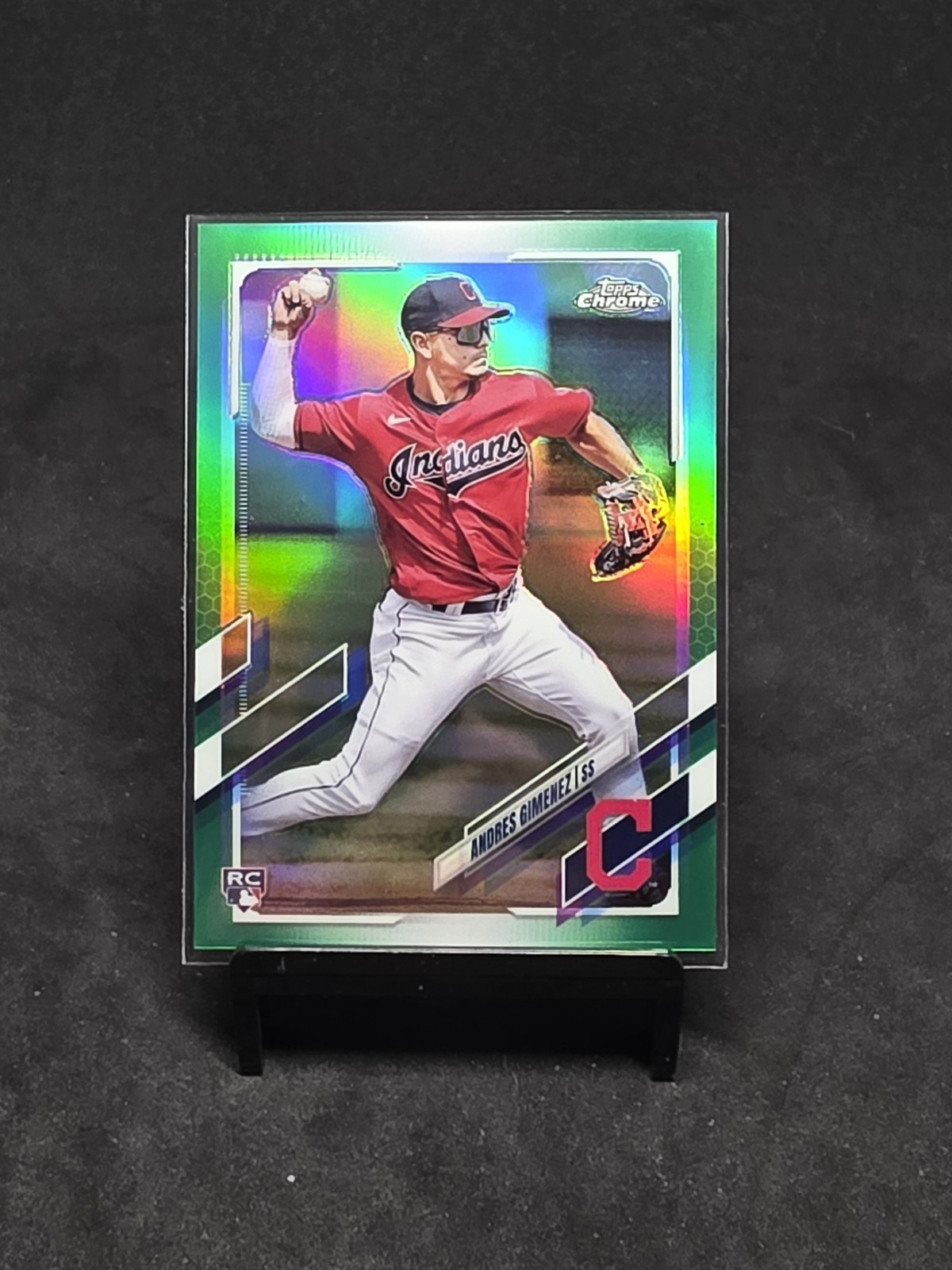 2021 Topps Chrome Update Andres Gimenez Green Refractor Rookie Card /75