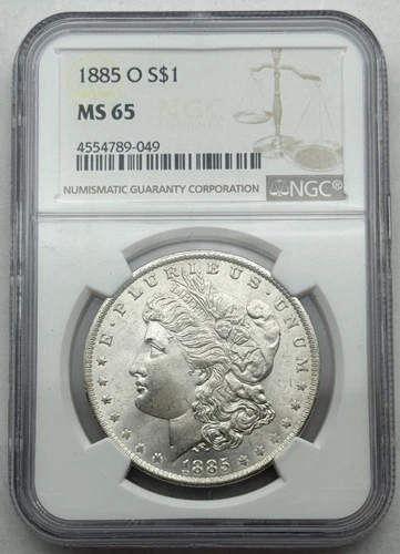 1885-O Morgan Silver Dollar, NGC MS65, New Orleans Mint, Gem BU, No Reserve.