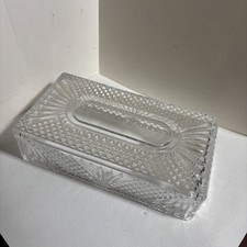 Elegant Hollywood Regency Style Clear LEAD CRYSTAL Rectangle Tissue Box Cover