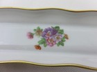 Pair Leclair Limoges Olive Dishes LEC Hand Painted Flowers Scalloped Edge 8.5" — photo 3