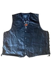 MENS "LIVE TO RIDE EAGLE WITH USA FLAG" PRE-PATCHED BUFFALO LEATHER VEST -BFVEAG