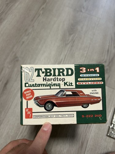 Vintage 1962 AMT 3 In 1 Hardtop Ford T-Bird Thunderbird S-222 200 1/25 Model Car - Picture 10 of 18