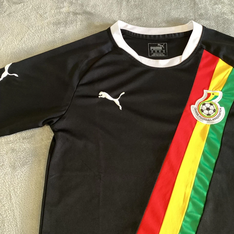 Ghana National Team Shirt Mens Black Soccer Football Short Sleeve Crest Sash - Image 3 of 4