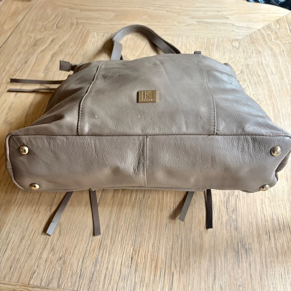 $298 KOOBA Everette Gray Leather Tote Bag Shoulder Purse Designer Hobo Handbag - Image 3 of 4