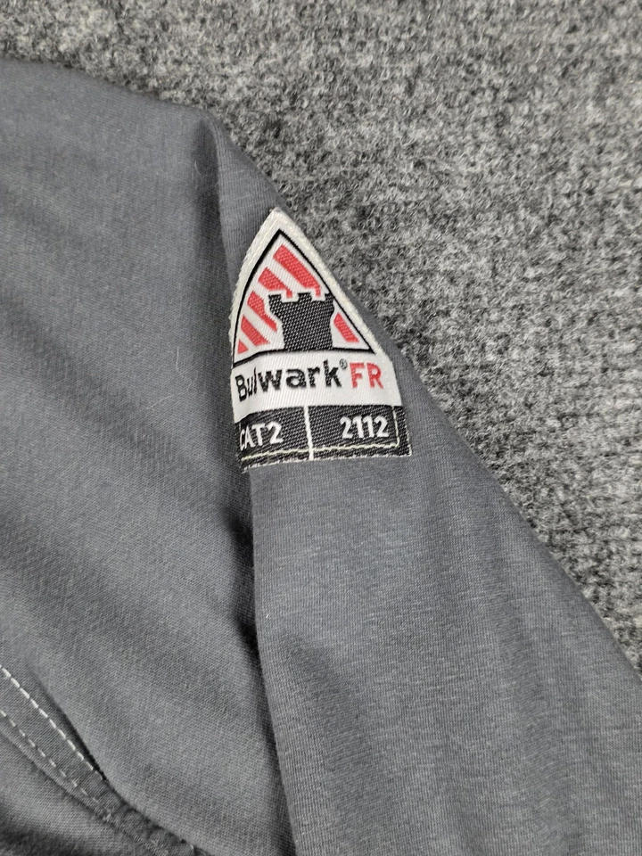Bulwark FR Shirt Mens Large Gray Embroidered Flame Resistant Workwear - Image 3 of 4