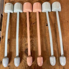 3 Pairs Vintage Wooden Spring Steel Shoe Forms / Trees Womans Squared Toe Heels