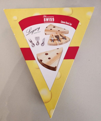 Legacy Swiss Cheese Cutting Board With Stainless Steel Knives Charcuterie New