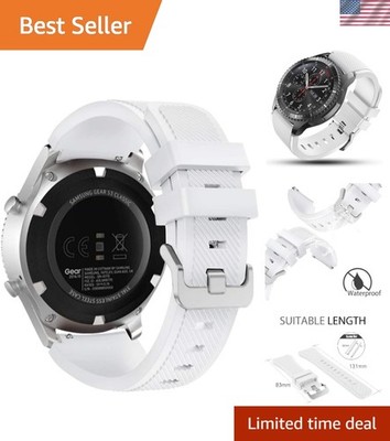 Adjustable White Silicone Sport Band for Galaxy Watch & Gear S3 - Quick Release