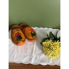 Vintage Wooden Holland Clogs, Dutch Folk Art Decor