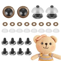 12 StüCk Glitzer-Sicherheitsaugen FüR Puppen, 16Mm 3D-Plastik, Braun