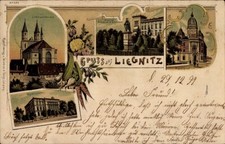 Litho Legnica Liegnitz Schlesien, Liebfrauenkirche, Hauptpost,... - 4963479