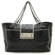 Chanel 2.55 Matelasse Turnlock Tote Bag Women Black One Size
