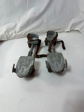 Vintage Globe Union Flyaway Metal Roller Skates Adjustable Leather Straps Kids