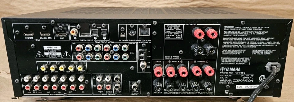 Yamaha RX-V463 - 7.1 Ch HDMI Home Theater Surround Sound Receiver Stereo System - Image 2 of 2