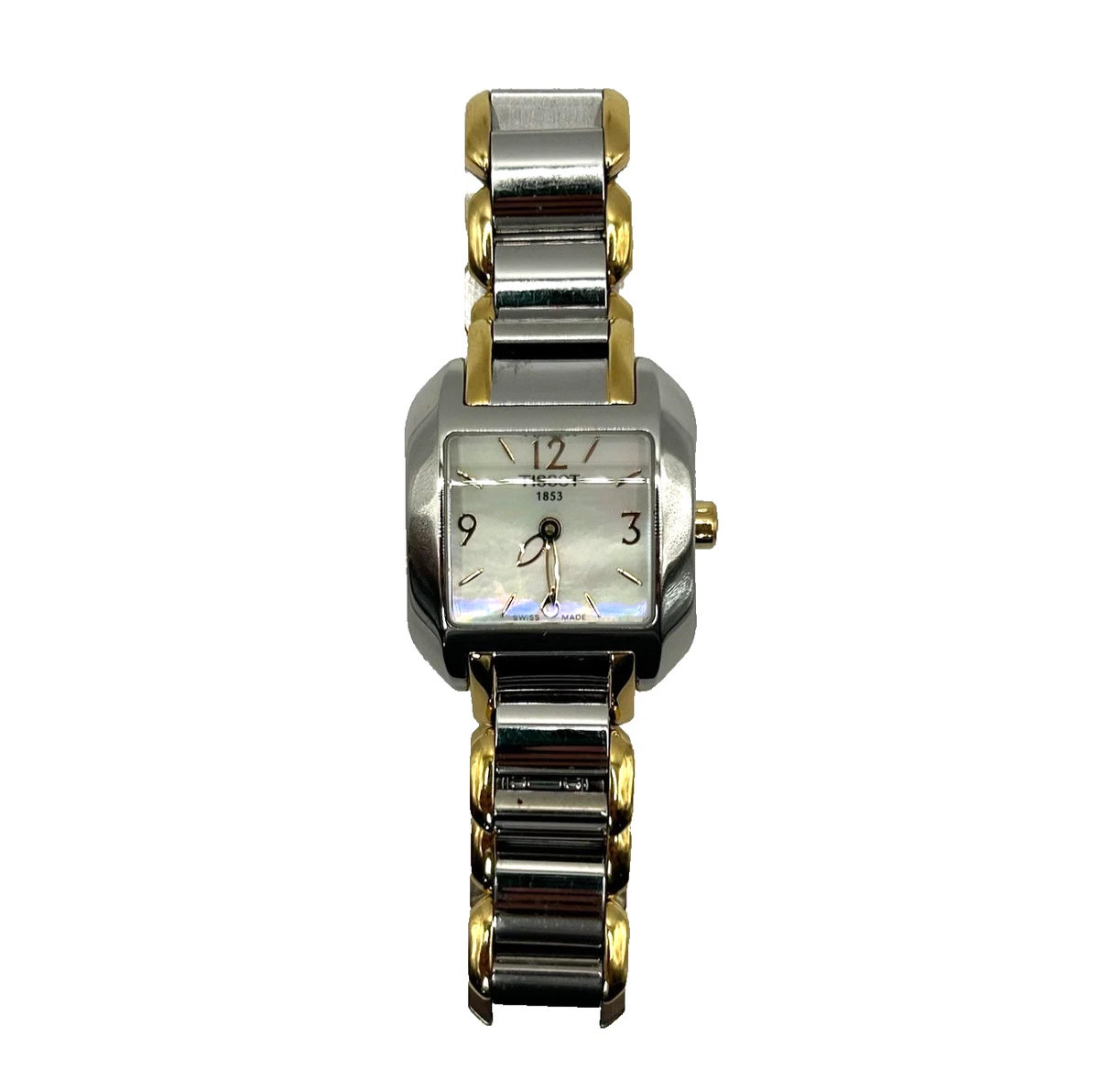 Cadran De Montre Tissot Carré Fond Noir - Dimensions 24.28x24.30 Mm, Occasion, Pour Réparation Ou Customisation
