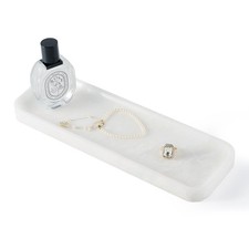 Koville Marble Tray, 12"x4" Marble Vanity Tray for Bathroom Kitchen Counterto...