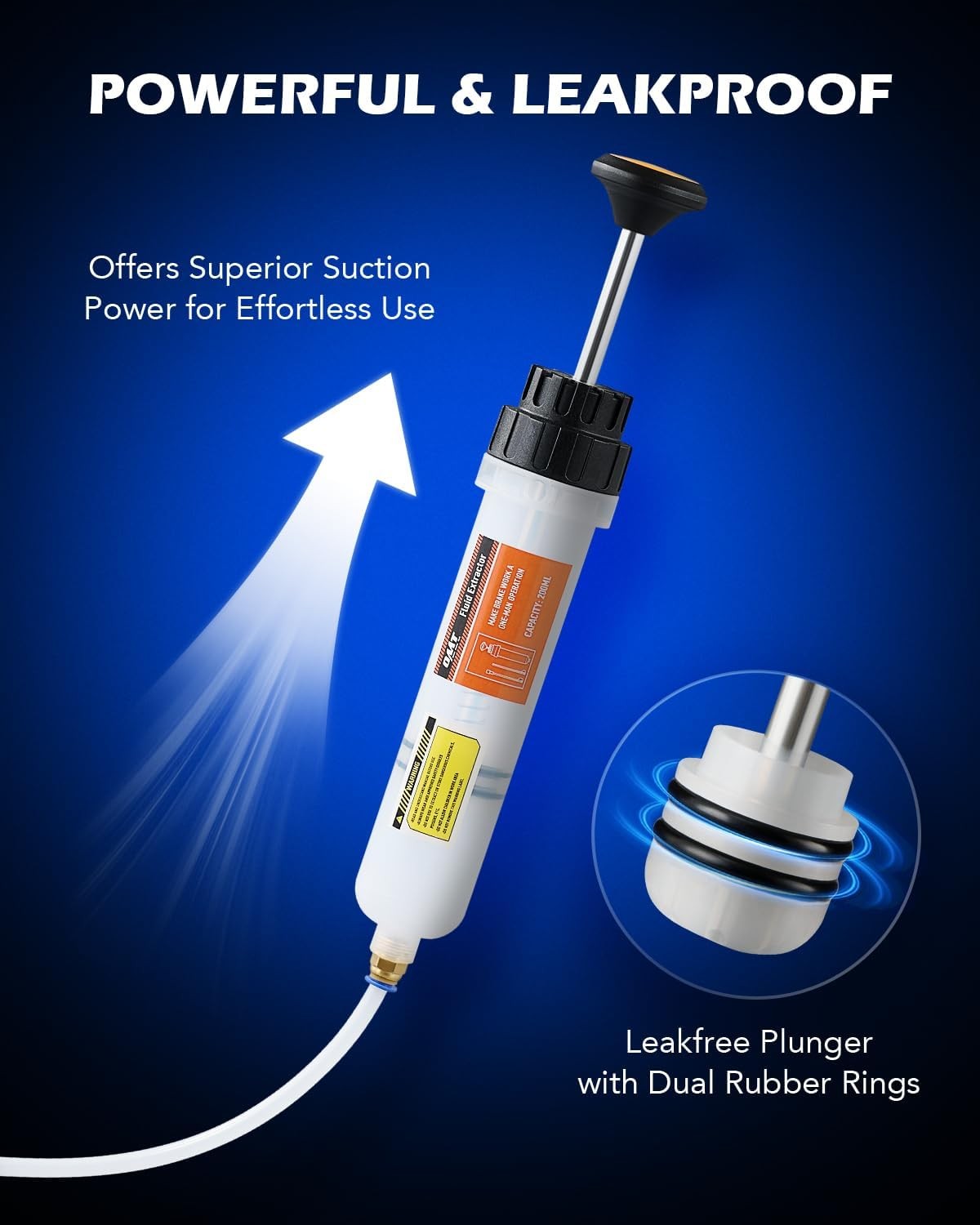 Orion Motor Tech 200mL Manual Fluid Extractor and Filler, 200mL, orange 