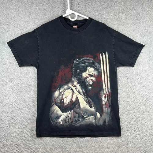 Vintage Wolverine Marvel Mad Engine Men's T-Shirt Size Large Faded Black