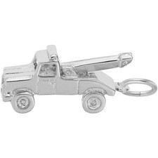 Tow Truck Charm - Metal - Sterling Silver