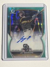 2023 Bowman Draft Chrome Prospect Aqua Lava Refractor #D /199 Jay Beshears Auto