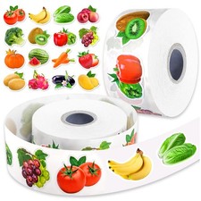 1200Pcs Fruit Vegetable Stickers, Cute 16 Styles Food Stickers