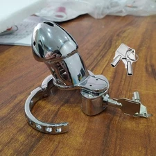 Adjustable Stainless Steel Male Chastity Cage Lockable Metal Ring Penis Cage USA