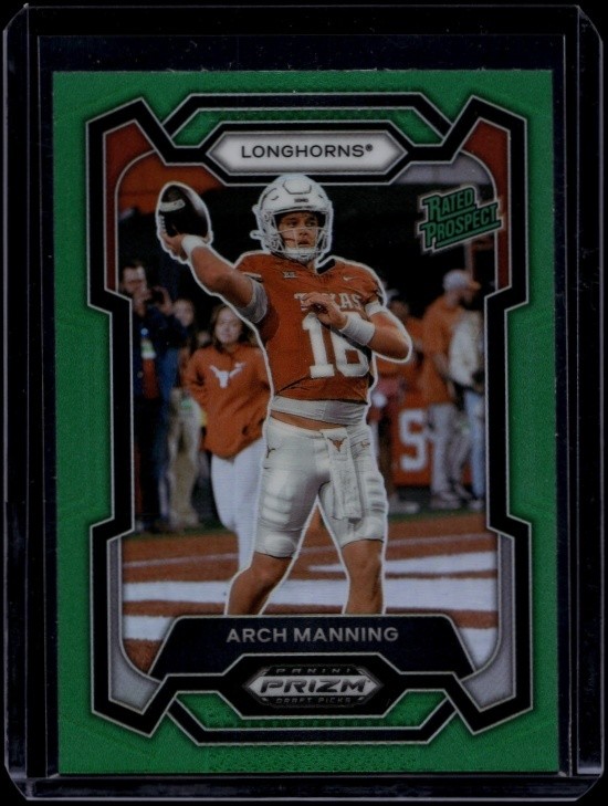 2024 Panini Prizm Draft Picks Football Arch Manning #192 RC Rookie Green