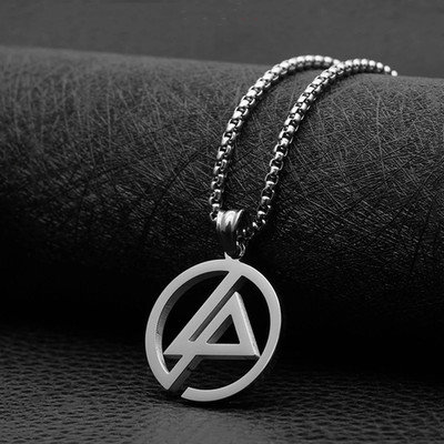 Silver Titanium Steel Geometric Linkin Park Retro Pendant Necklace Chain