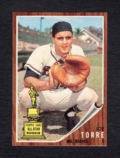 1962 Topps #218 Joe Torre Rookie Card - NM-MT+/MINT from Vending. Well centered.