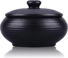 LAUYOO Ceramic Ashtray with Lid，Waterproof, Outdoor Cigarettes Ashtrays, Cigar A