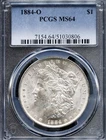 1884-O $1 Silver Morgan Dollar MS 64 PCGS # 51030806 + Bonus