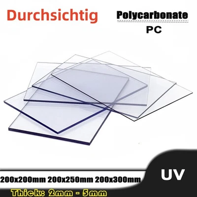 PC Polycarbonat Platte Zuschnitt bruchfest klar transparent 2mm 3mm 4mm 5mm Dick - Bild 1 von 4