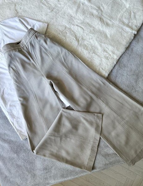 Women Emporio Armani Trousers Beige Viscose S