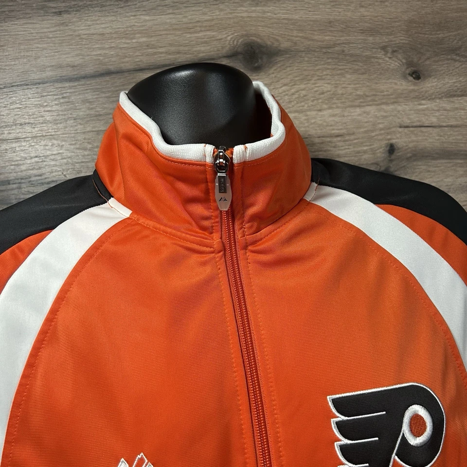 Chaqueta de calentamiento vintage Philadelphia Flyers para hombre chaqueta de pista mediana Foto 2 de 4