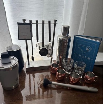 Stainless Steel Bar Lot New/Used Barware Cocktail Shaker Tool Shot Glass Muddler