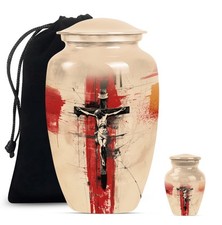 Jesus Cross Urn Burial Urns For Ashes - Small Urns For Human Ashes - Keepsake