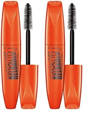 SET Of 2 Rimmel Scandaleyes Reloaded Mascara,001 Extreme Black, 0.40 Fl Oz