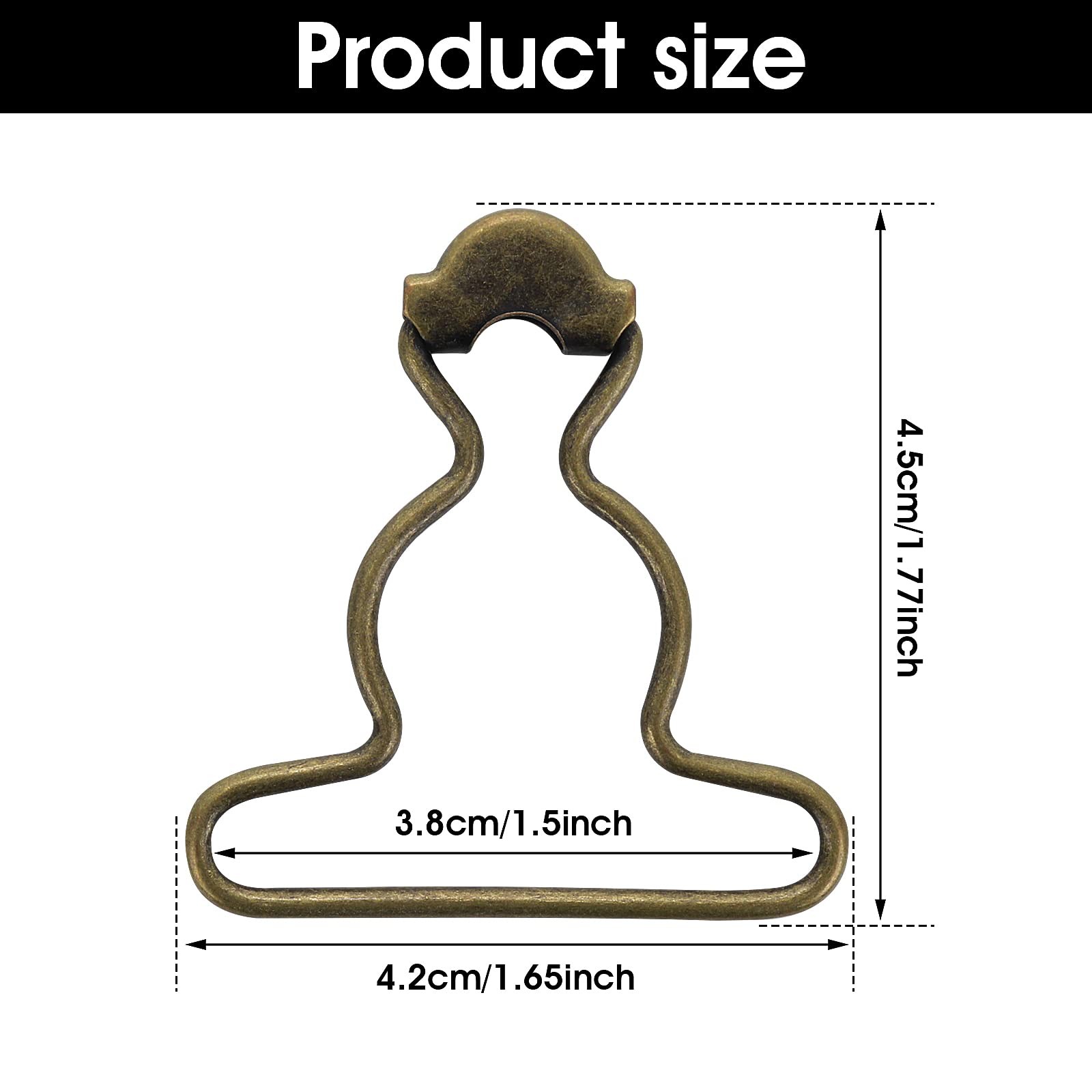 Lusofie 20Pcs Dungaree Suspender Clips Overall Buckles 1.5 Inch Wide Bottom G...