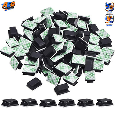Kabelclips 100 Stück Kabelklemmen Kabelmanagement Schwarz 13x10mm für Ordnung
