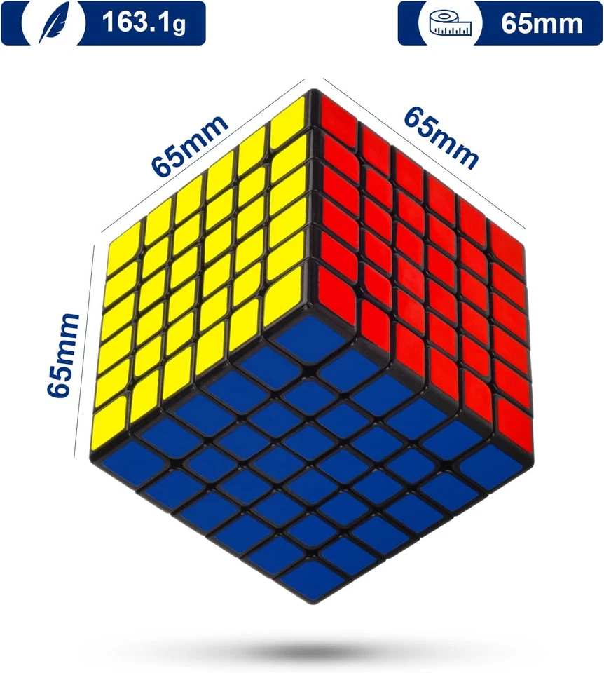 6X6 Speed Cube, Cubo Magico Professionale 6X6X6 Nero, 3D Twist Brain Puzzle Game - Immagine 2 di 4