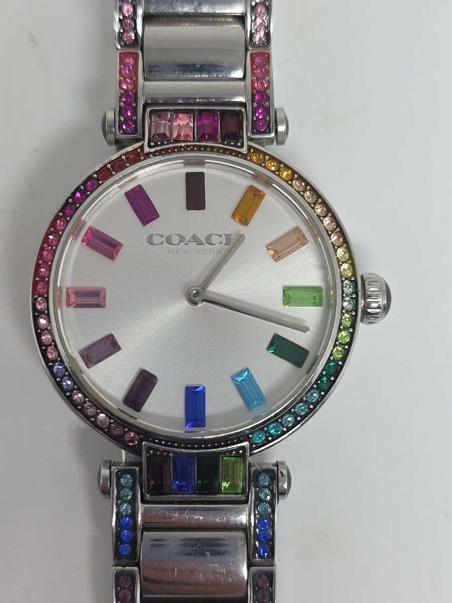 COACH Cary Rainbow Bracelet Watch, 34mm - Stainless Steel | eBay